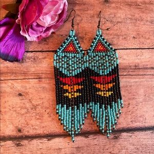 Turquoise beaded earring
